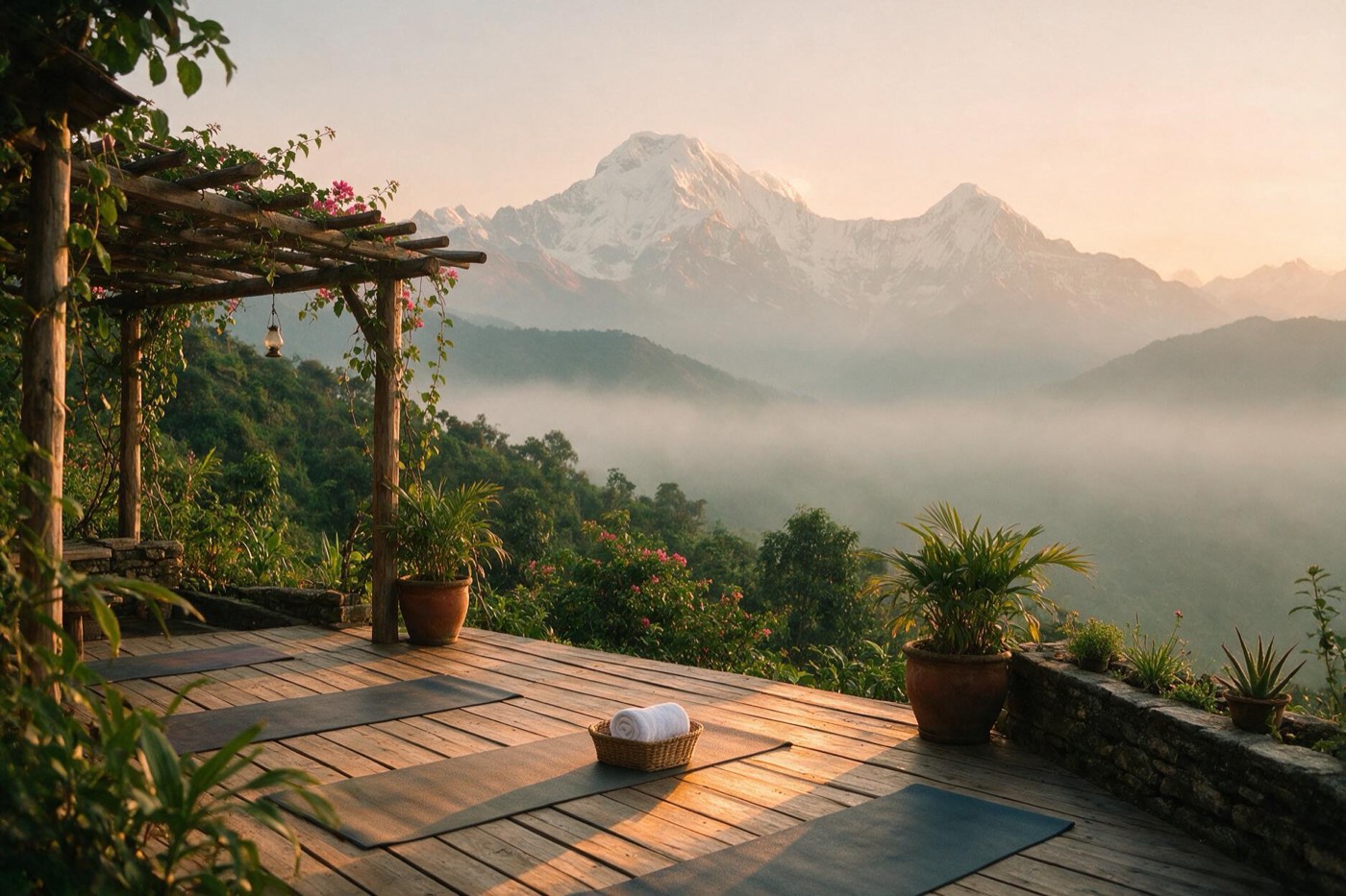 5-Day Sunrise Hatha Yoga in Pokhara at Sarangkot Sunrise Retreats, Pokhara, Nepal